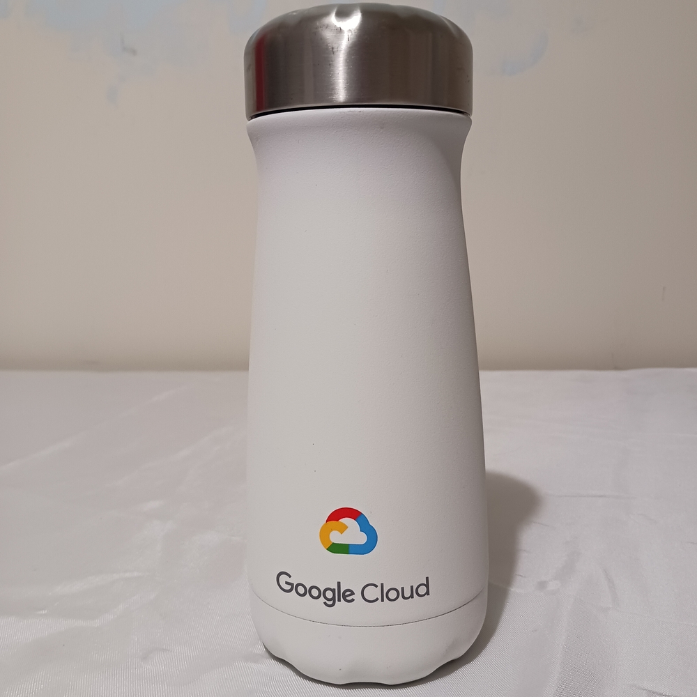 S'well Travler Google Cloud Logo 16 Oz. White Insulated Stainless Steel Bottle